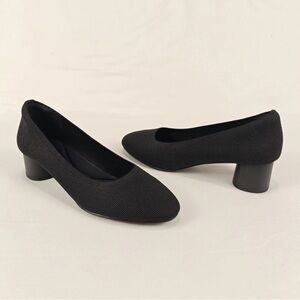 VIVAIA Elvia Round Toe Chunky Heel Pumps Black EU 38.5